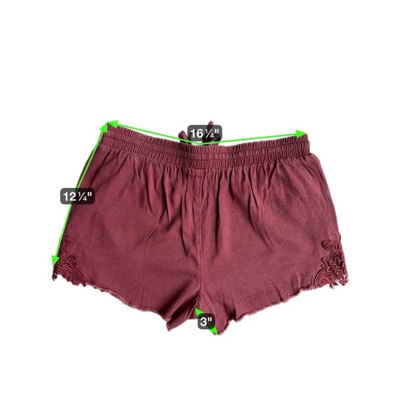 Knox Rose Burgundy High Waist Paperbag Shorts L - Picture 8 of 9